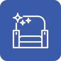 Sparkling sofa symbol in white