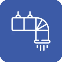 Pipeline icon with water flow