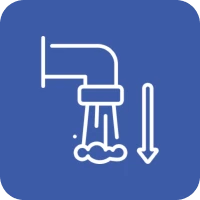 Faucet symbol with water flow