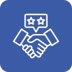 Handshake with star ratings icon